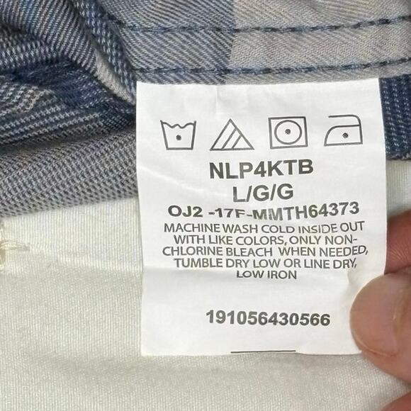 Wrangler All Terrain Gear Long Sleeve Utility Shirt Men's L | Blue Grey Check - Picture 6 of 10